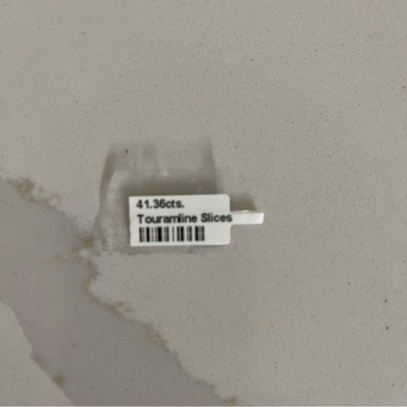 One of a kind sterling silver 926 Tourmaline slice earrings - Picture 7 of 8